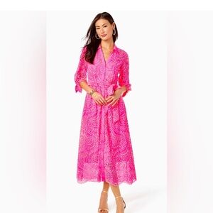 Lilly Pulitzer Hot Pink Long Sleeve Dress